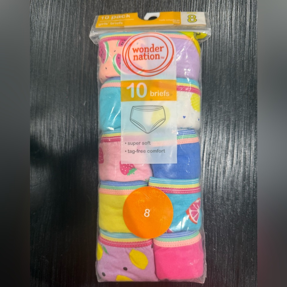 NWT Size 8 Wonder Nation Briefs pack of 10